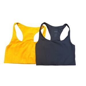 Girlfriend Collective Paloma Sports Bras XS - Black & Yellow Set